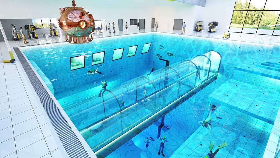 波兰将开放45米最深泳池